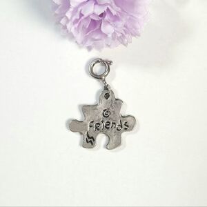 Silver Plated Friends Puzzle Piece Pendant Charm Jewelry Making Gifts